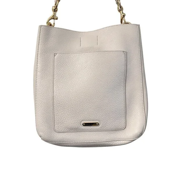 Rebecca Minkoff Ivory Darren Pebbled Leather Bucket Shoulder Bag - Picture 7 of 14